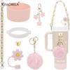 7pcs Cup Accessories Set for Stanley Including Handle Strap, Siliocne Cup Boot Straw Cover Charms for 40oz & 30oz Tumbler
