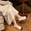 Inner Heightening Single Shoes.: Original, Rubber Sole PU One-word Buckle with Square Head Rubber Middle Mouth Flat