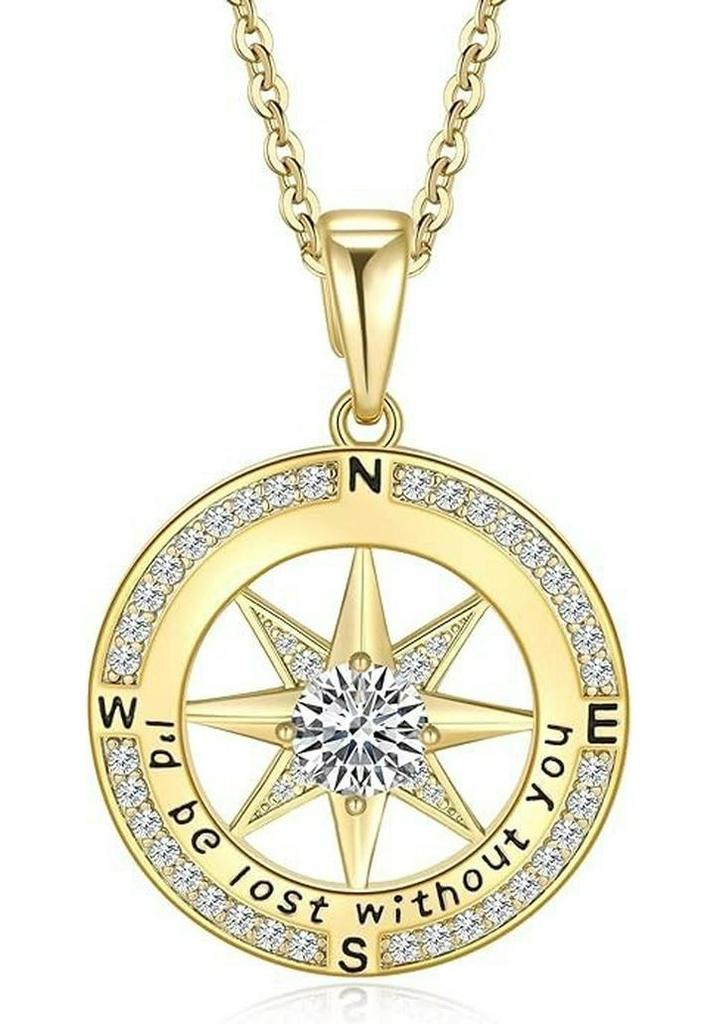 Popular Style Titanium Steel Compass Necklace - Light Luxury Clavicle Chain