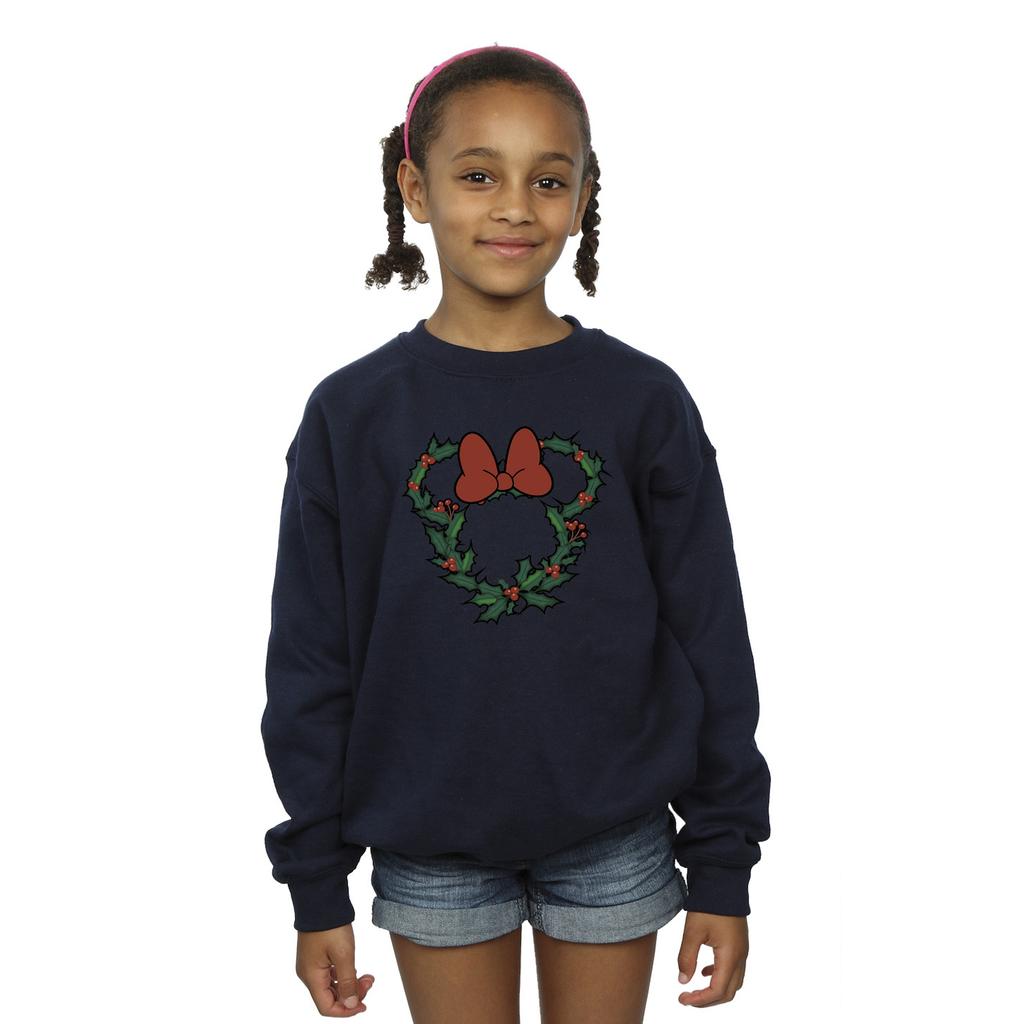 Disney Girls Minnie Mouse Wreath Sweatshirt