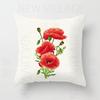 Nordic modern red flower linen pillowcase sofa cushion cover home decoration can be customized for you 40x40 50x50 60x60 45x45