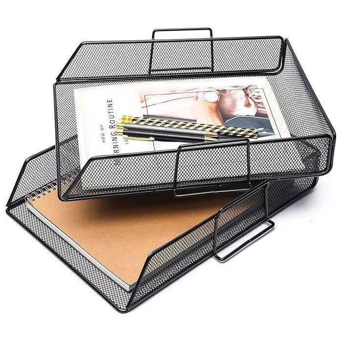 Corbeilles à courrier - EXERZ - 2 Pièces - Métal - Superposables - A4