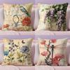 Vintage Floral Pillow Case Silky Elegant Comfort Sofa Bed Invisible Zipper