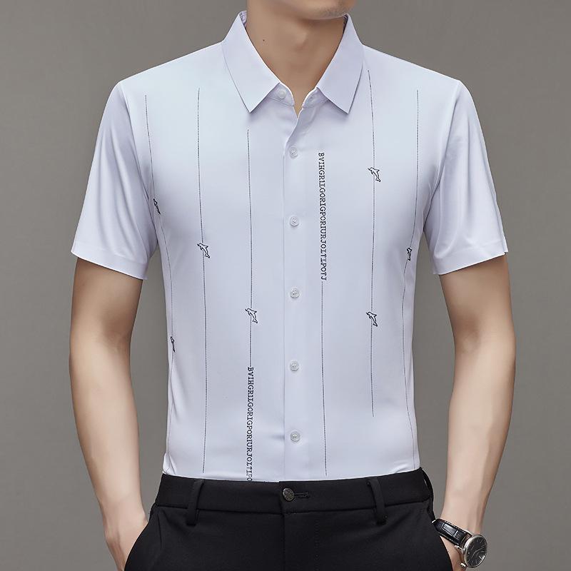 

Men s White Short Sleeve Shirt with Dolphin & Text Print M белый