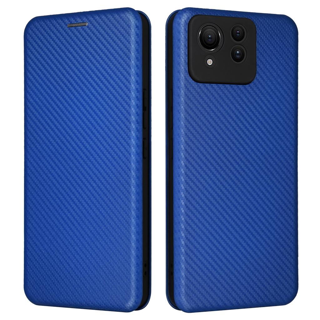 Für Asus Zenfone 11 Ultra 5G Lederhülle Carbonfaser-Textur Ständer Magnetische Handyhülle