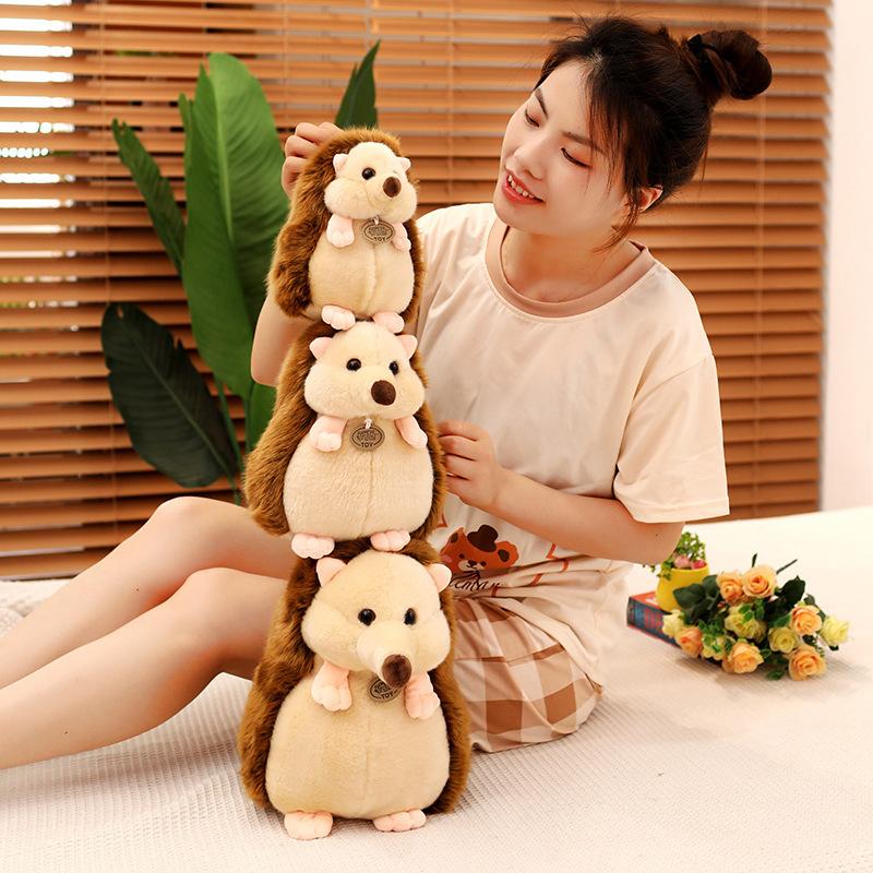 Cute simulation little hedgehog doll plush toy hedgehog doll children's company soothing rag doll birthday gift