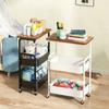3 Tiered Metal Rolling Storage Cart With Lockable Wheels For Kitchen Bathroom Office Home Organization And Space Saving