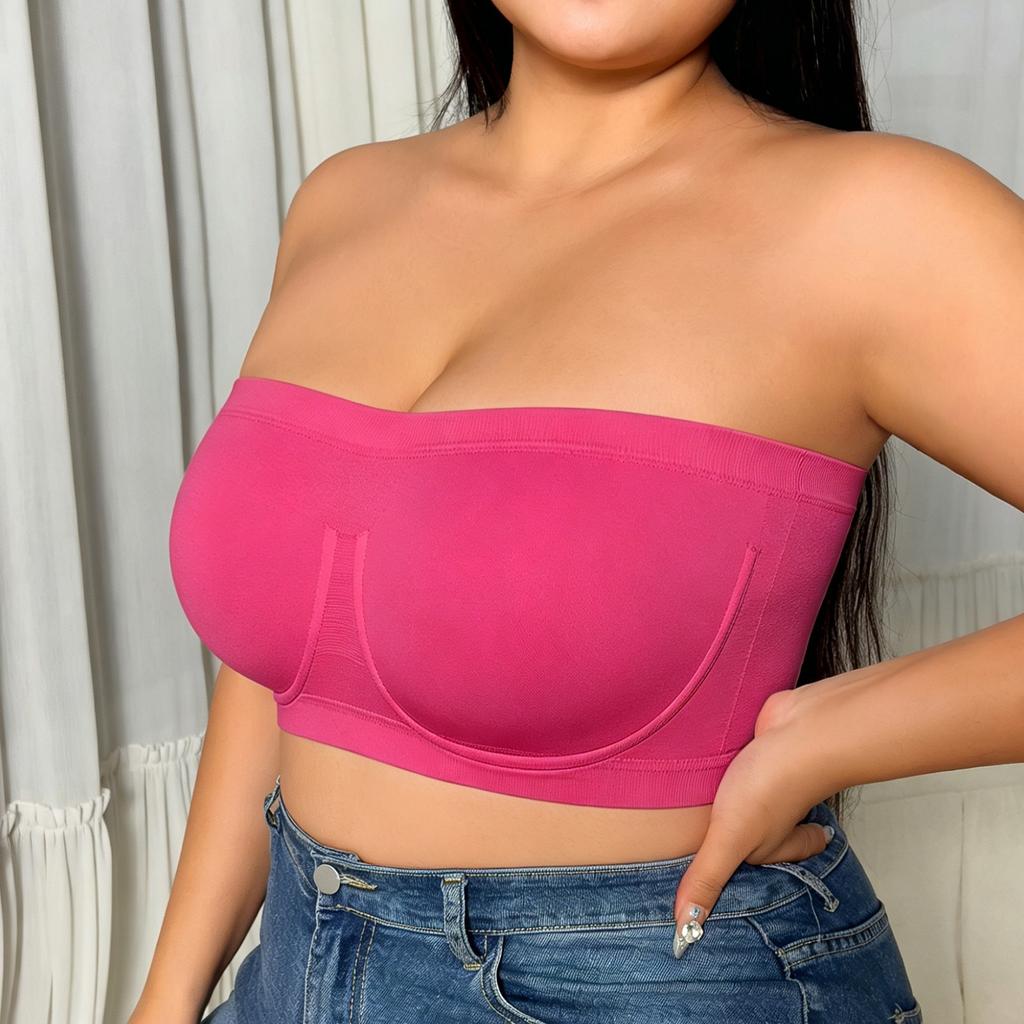 Zeriluna Strapless Non-slip Bandeau Bra Highly Elastic and Comfortable Off-shoulder Clothing Available In Multiple Colors