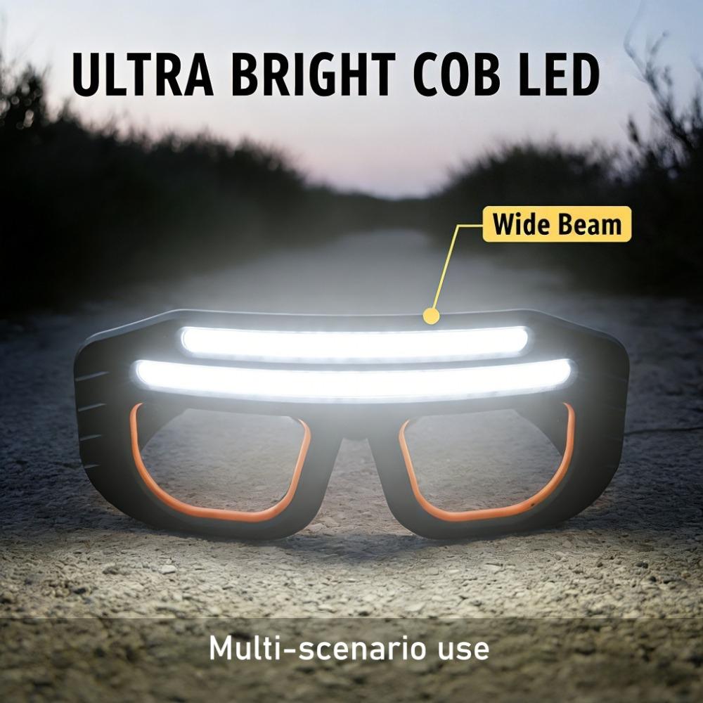 Powerful COB Headlamp Type-C Rechargeable Head Flashlight Built-in Battery Outdoor Fishing Camping Lantern Waterproof Torch