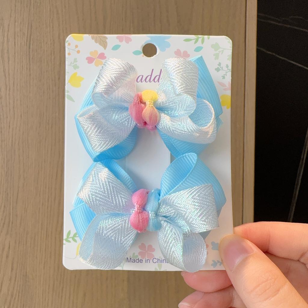 2Pcs/Set New Solid Hairpins Bows for Baby Fashion Bright Hair Accessories Hair Clips Girls Hairpins Children Barrettes