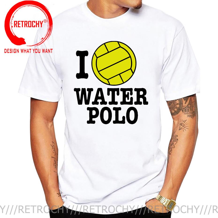 Funny Unisex T Shirts Unisex Novelty Tshirt I Love Waterpolo Cool T Shirt Unisex Cotton Tshirt Summer Brand TShirt Euro Size Tee Shirt