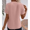 Ladies Summer Short Sleeve O Neck Solid Color Pullover T Shirt Top