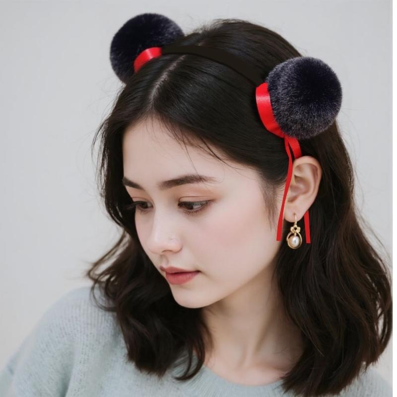 Weiches und bequemes Kinderstirnband mit lustigen runden Kugeldesigns, flauschige Cosplay-Haaraccessoires für stilvolle Kinder