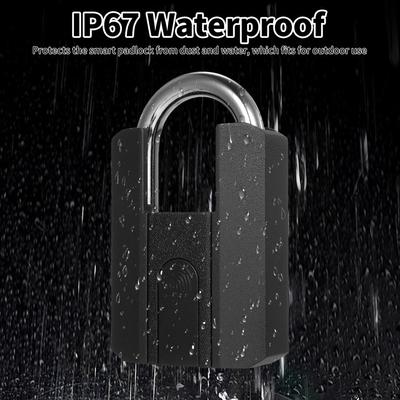 Heavy Duty Fingerprint Padlock with APP Waterproof Smart Lock with Key for Warehouse Fence Outdoor
