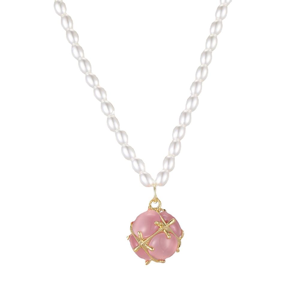 Natural Freshwater Pearl Necklace Women'S High Sense Versatile Temperament Opal Pendant Collarbone Chain