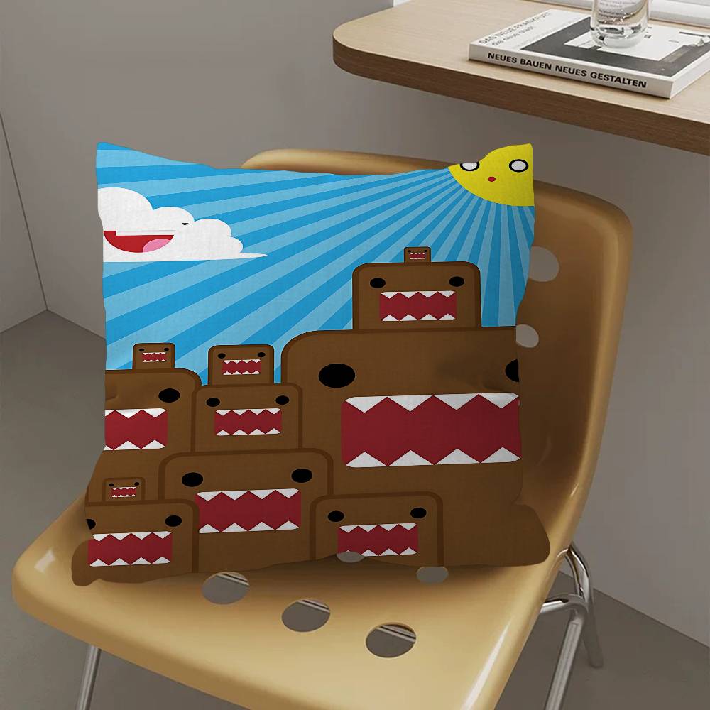 Cute Domo-Kun Pillow Cover Sofa Cushion Cover Home Room Decoration Children Gift