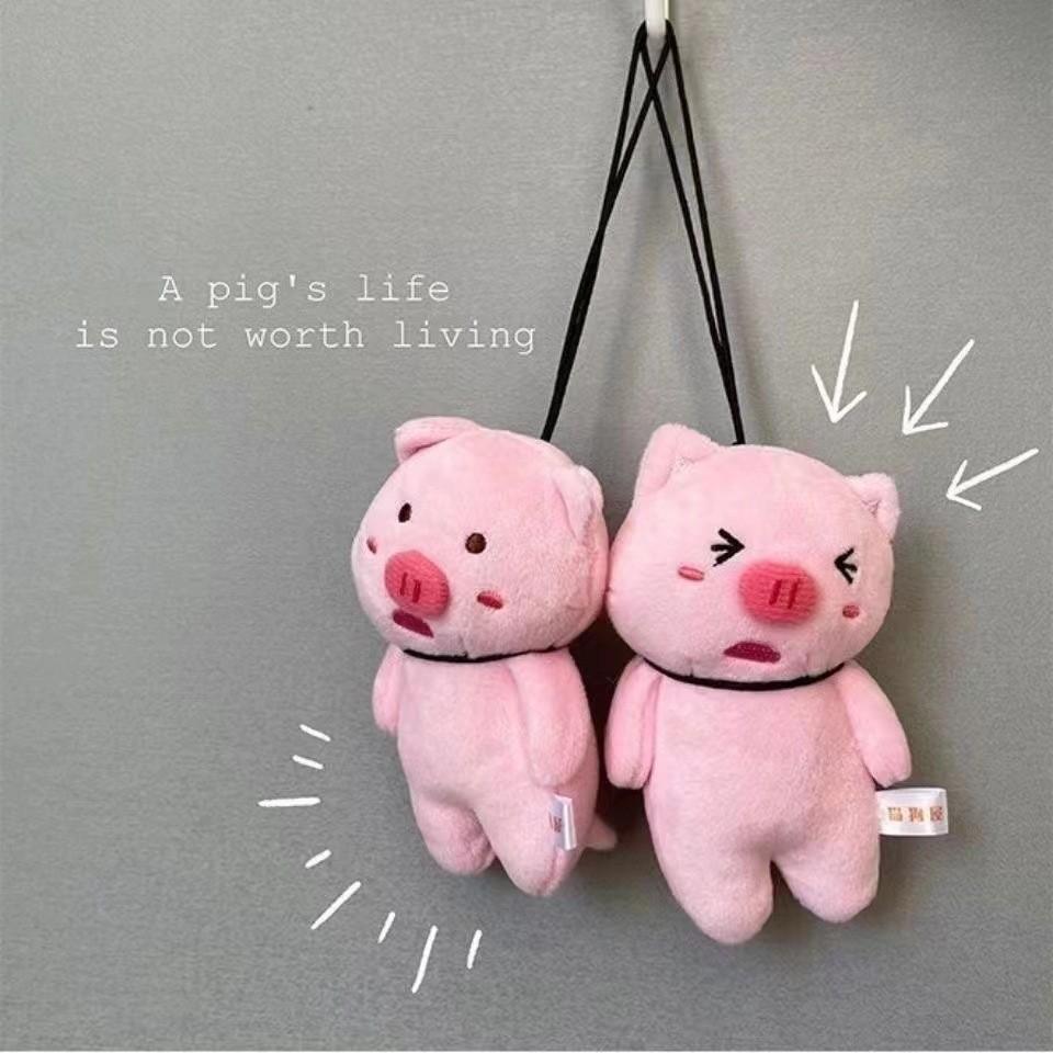 Adorable Plush Hanging Pig Backpack Charm Keychain Soft Toy Cute Birthday Gift