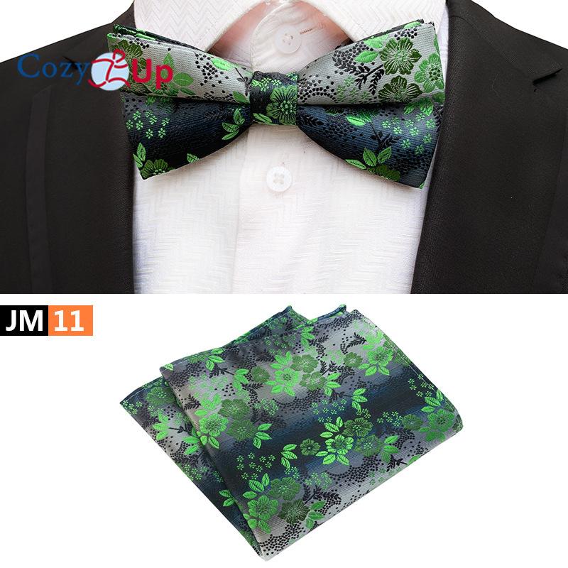 İki Parça Takım Paisley Papyon ve Cep Mendilleri