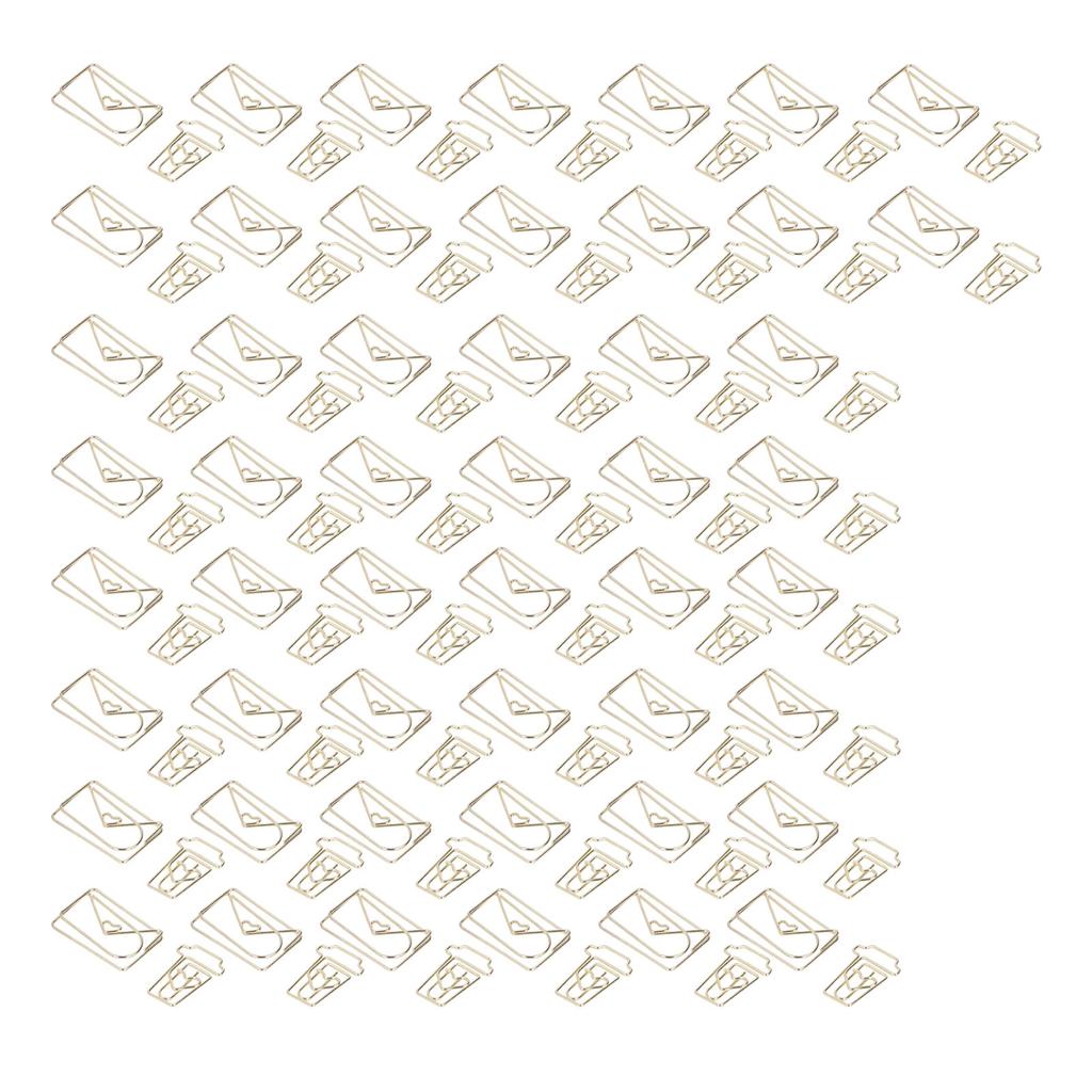 100Pcs Funny Planner Clips Anti Rust Electroplating Process Envelope Coffee Cup Gold Paper Clips for