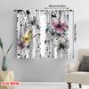 2 szt., Drukowane na płasko 2D Zasłony przepuszczające światło Abstrakcyjne kwiaty Wszechstronna tkanina (bez pręta) Dekoracje do użytku wewnętrznego do salonu