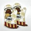 2 Stück 17x33cm Baumwolle Vintage Bedruckte Ofenhandschuhe Backhandschuhe Unterlage Mikrowellen-Isolierung Küchenwerkzeug Partygeschenk