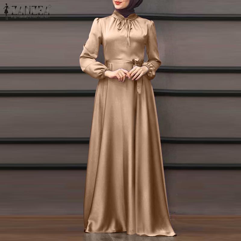 chinese dress ladies Zanzea Women's Fashion 5 Colors Long Sleeves Pocket V-Neck Tunic Dress Golden Yellow / XL
