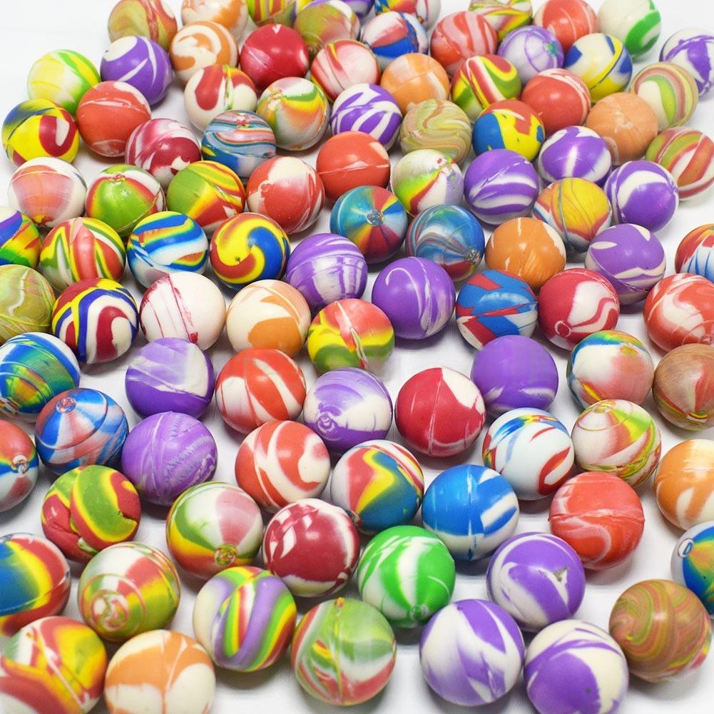 25MM Two-Color Rainbow Frosted Elastic Ball Toy for Kids
