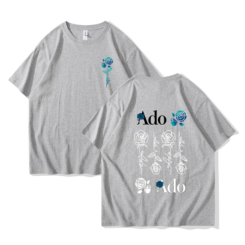Ado Blue Rose T-Shirts Wish World Tour Merch Tee Damenmode Lässig Harajuku Kurzarm