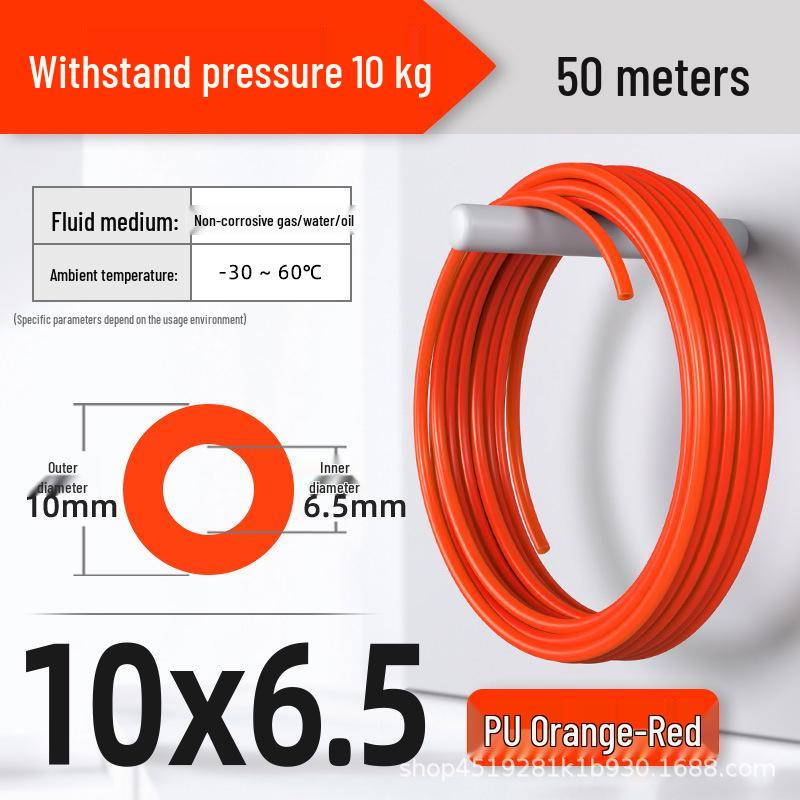 Zhuo Ji 8mm High-Pressure Transparent PU Air Hose for Air Compressors (Sizes: 4/6/10/12/14/16)