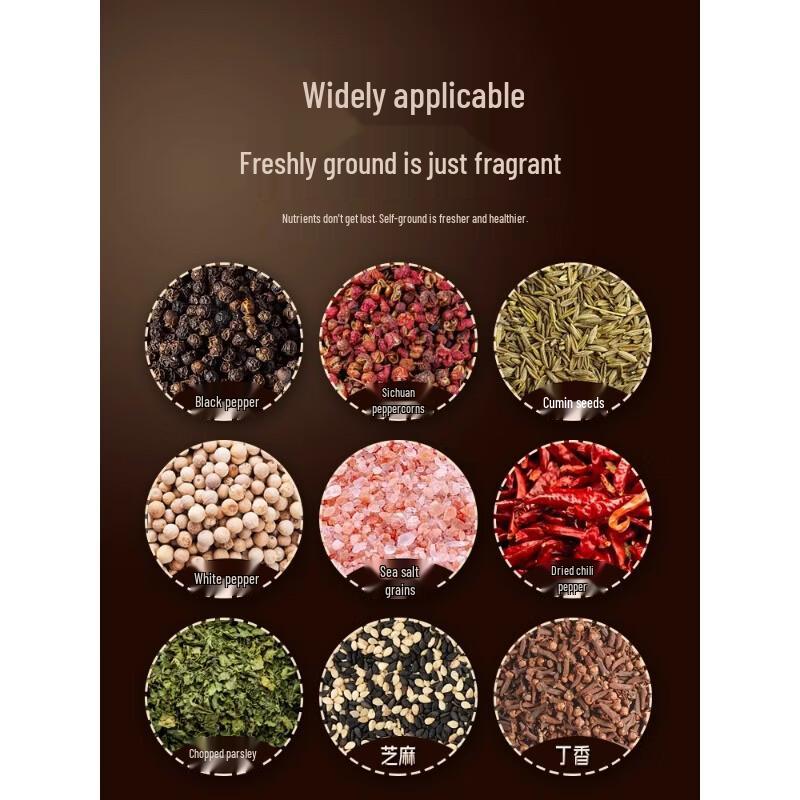 LINGCHEN 200ml Manual 304 Stainless Steel Spice Grinder