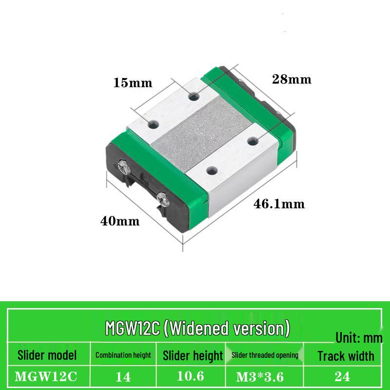 Miniature Linear Guide Block Slider Rail MGN/MGW Series (7C/9C/12C/15C/7H/9H/12H/15H)