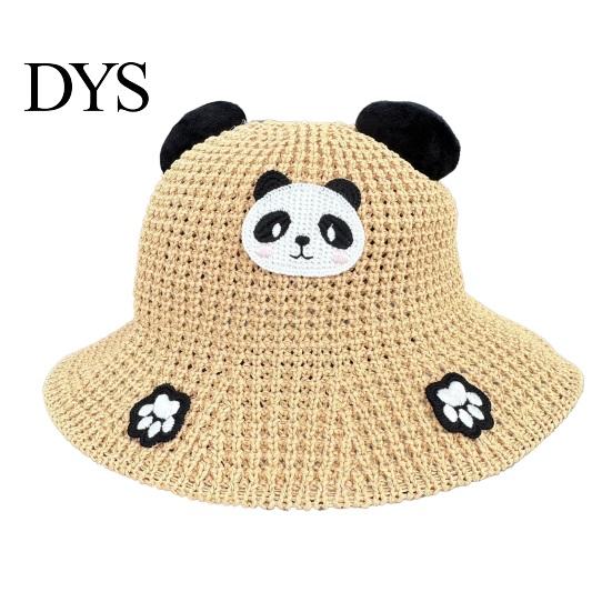 Toddler Beach Accessories Cute Animals Straw Sun Hats for Kids, UV Protection Fishing Hat, Wide Hat Brim Cartoon Bucket Breathable Summer Outdoor