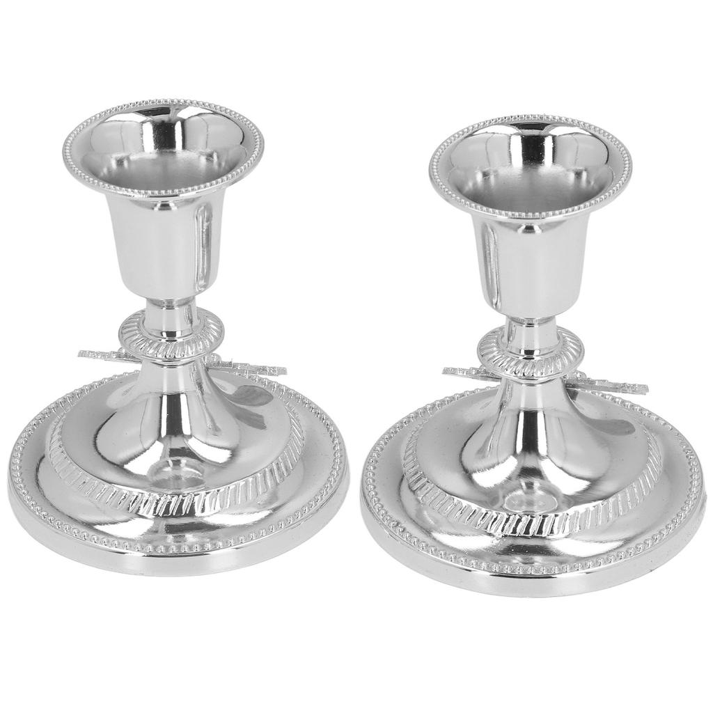2Pcs Metal Candle Stand Good Stability Multifunctional European Simple Candle Sticks Long Holder