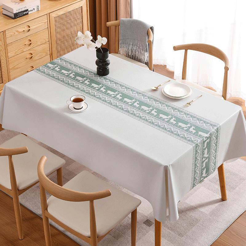 Fata de masa din PVC rezistenta la apa si la ulei Ins Tea Fata de masa rectangulara minimalista florala