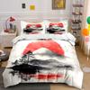 Landscape with Red Sun and Mountain Bedding Set for Kids Luxury Gift 3pcs Digital Print Comforter Set Soft Comfortable