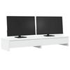 Dual Monitor Stand with Drawers White 100 X 27 X 15 Cm Engineered Wood