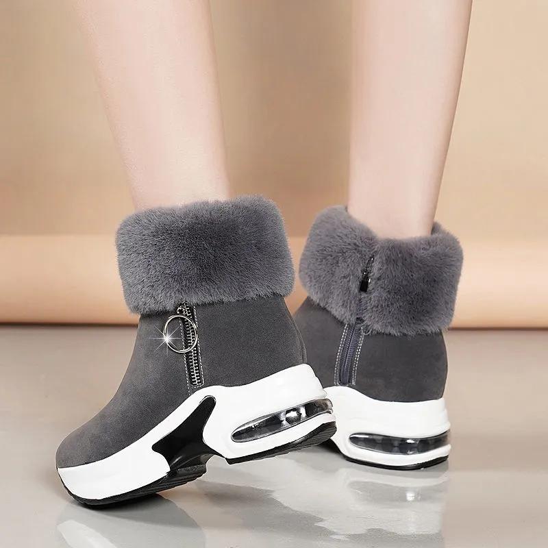Autumn Winter Women's Warm Running Shoes Platform Winter Boots, Ankle Boot Women's Casual Shoes, Women's Zipper Ankle Boots, Women's Boots