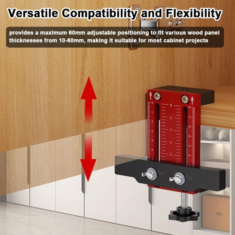 Aluminum Cabinet Hardware Jig Aluminum Cabinet Door Locators Tool for Excellent Door Positioning in Home Renovations
