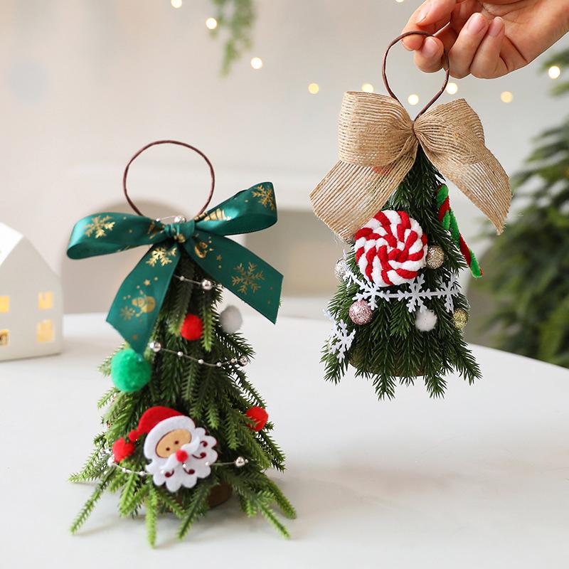 1PC Party Holiday Elements Hung Atmosphere Mini Desktop Ornament Christmas Tree Exquisite Ornament Realistic Christmas Decoration