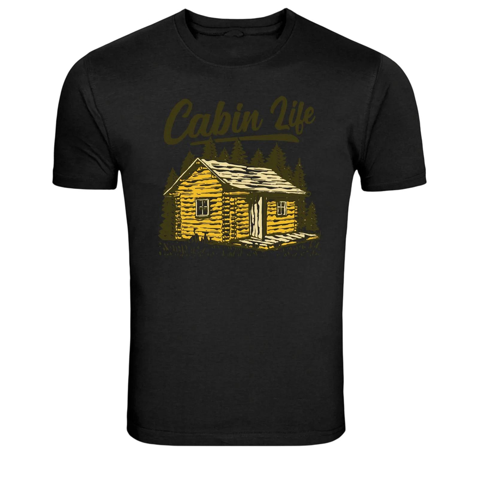 Cabin Life Forest Log Cabin Graphic T Shirt Nature Tee XXXL