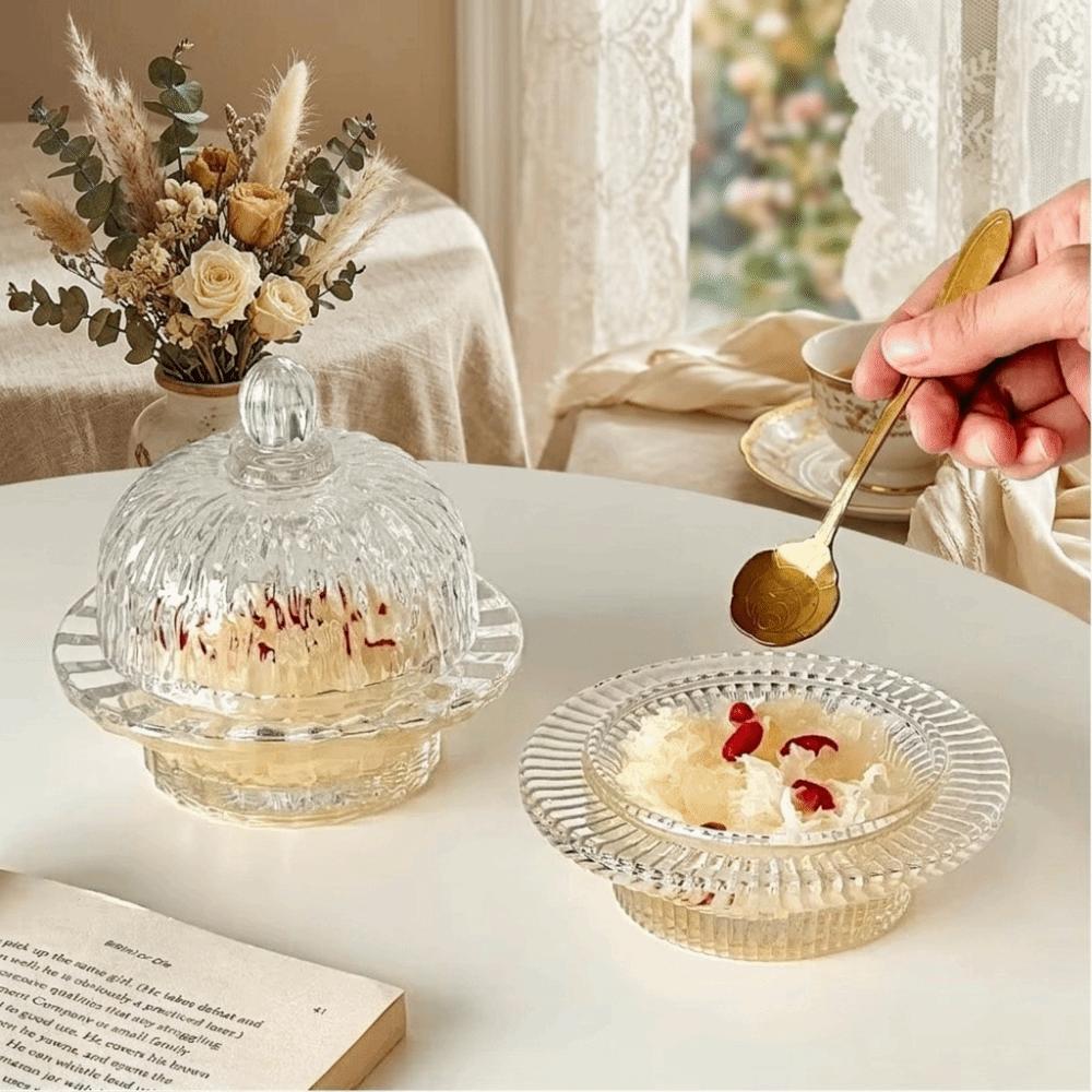 European-Style Dessert Bowl Exquisite Small Soup Bowl Multi-Purpose Tremella Glass Bowl Home Use