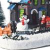 Harz Weihnachtsleuchtendes Haus Ornamente LED Beleuchtete Schneemannhaus Figur Weihnachts Zug Haus Ornament