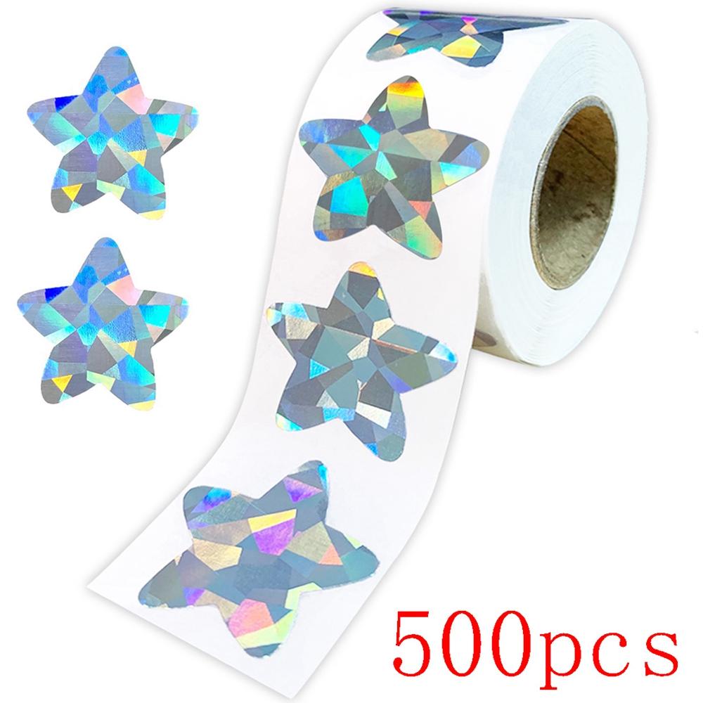 50-500Pcs Holographic Golden Star Stickers For Kids Reward Foil Star Stickers Labels For Wall Crafts Classroom Supplies 1Inch