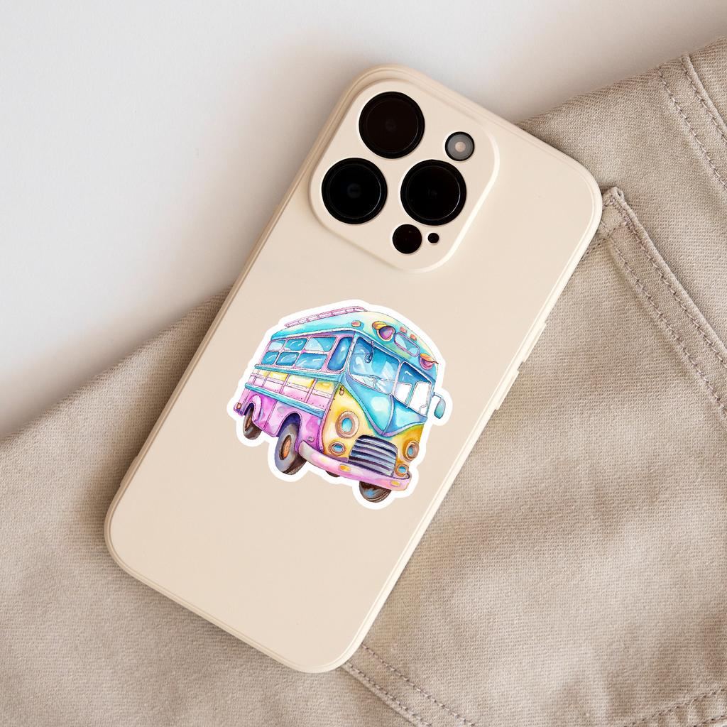 50 Aquarell Transport Graffiti Aufkleber Handy Computer Wasserdichte Dekorative Aufkleber Kreative DIY Schreibwarenaufkleber