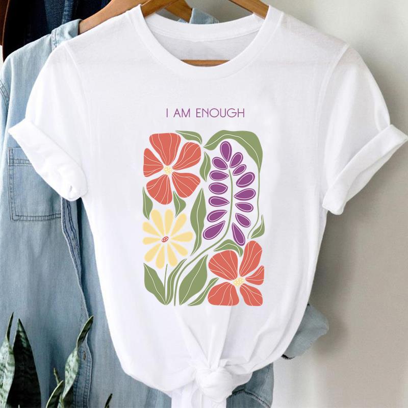 (Asian Size) Short Sleeve T-shirts Casual sweet trend Clothing Printed Female Top T Shirt o-neck Lady Fashion Women Graphic Tee