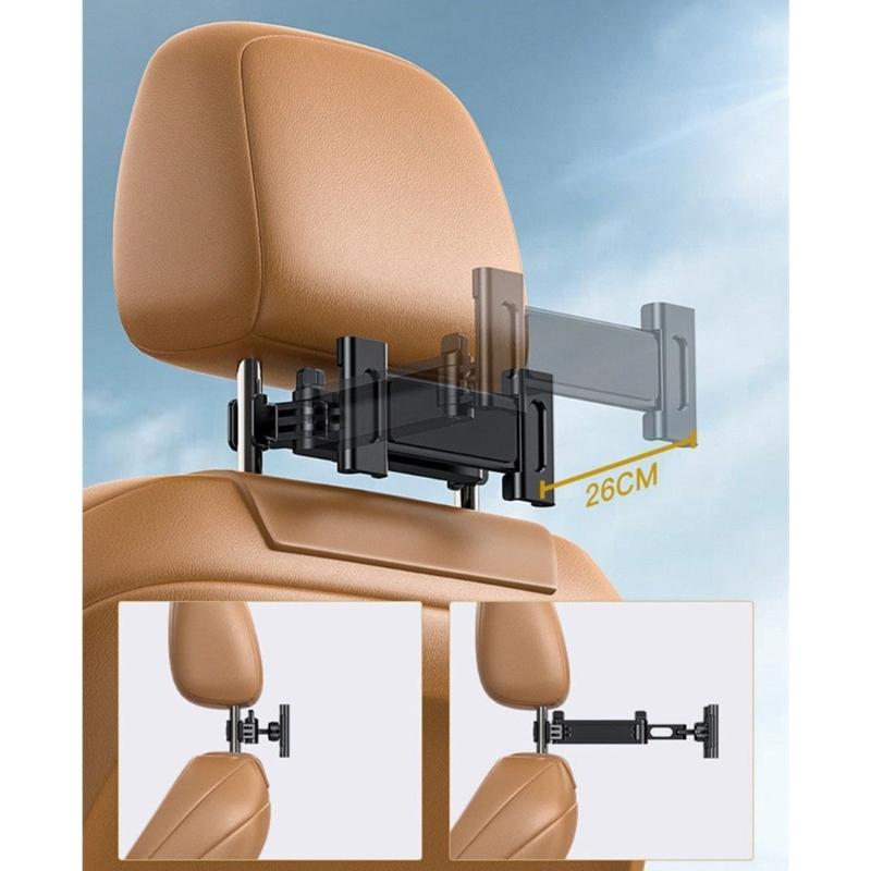 Suporte de Telefone com Apoio de Cabeça Extensível Para Bancos de Carro Suporte de Tablet Ajustável Com Braço Flexível Para Entretenimento no Banco Traseiro