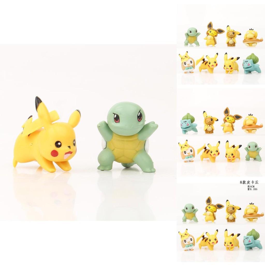 Adorable Pikachu Figurine Collection Pvc 8 Variants With Detachable Swim Ring Psyduck