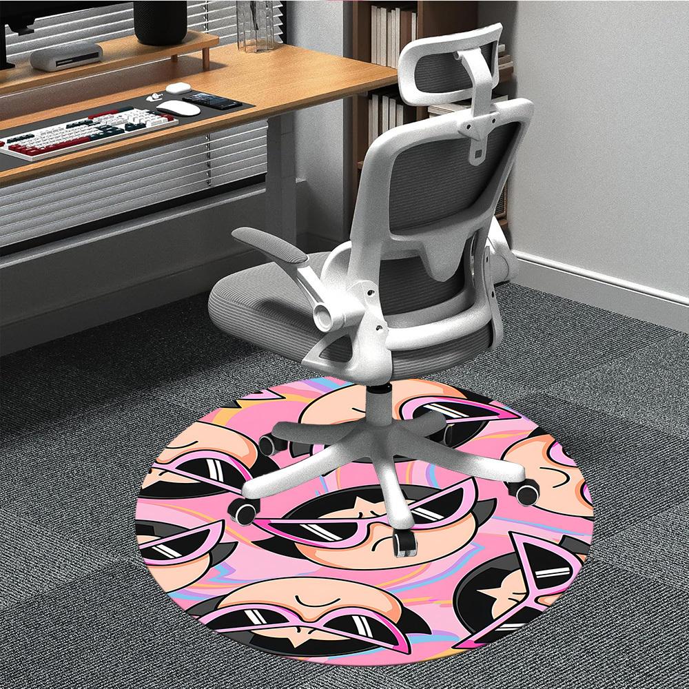

1pc Powerpuff Girls Office Round Area Rug, Under Office Chairs Bedroom Living Room Home Decor a1022144 80cm by 80cm