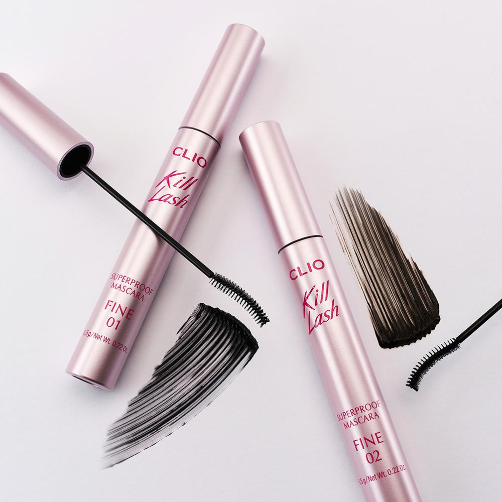 CLIO Kill Lash Superproof Mascara Fine 002 Mousse Brown, Korean