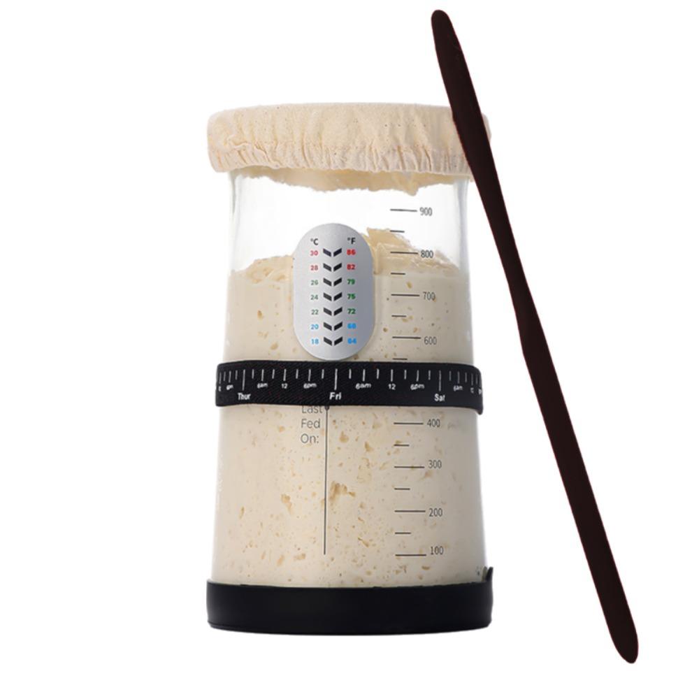 

Банка для закваски на закваске с широким горлышком Стеклянная банка для ферментации закваски Инструмент для выпечки Ферментер Хлеб чёрный